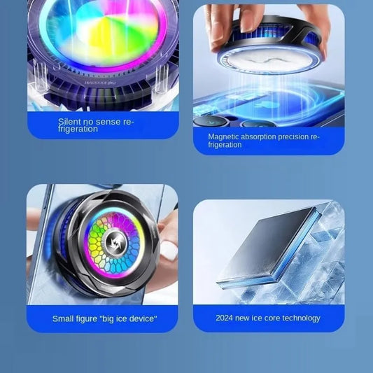 Mobile gaming setup with SL 25 Cooling Fan attached for overheating prevention