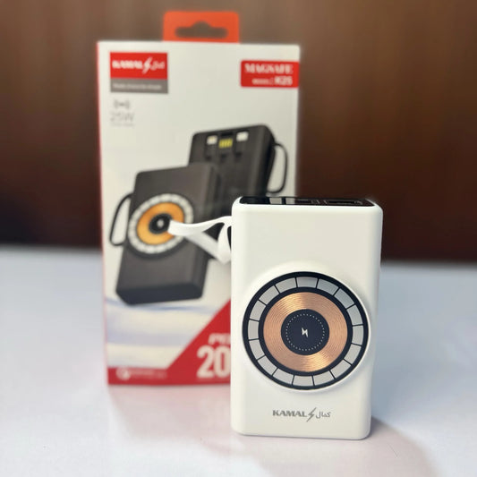 Kamal K25 20000mAh Power Bank | 65W QC3.0 Wired + 25W MagSafe Wireless Charging