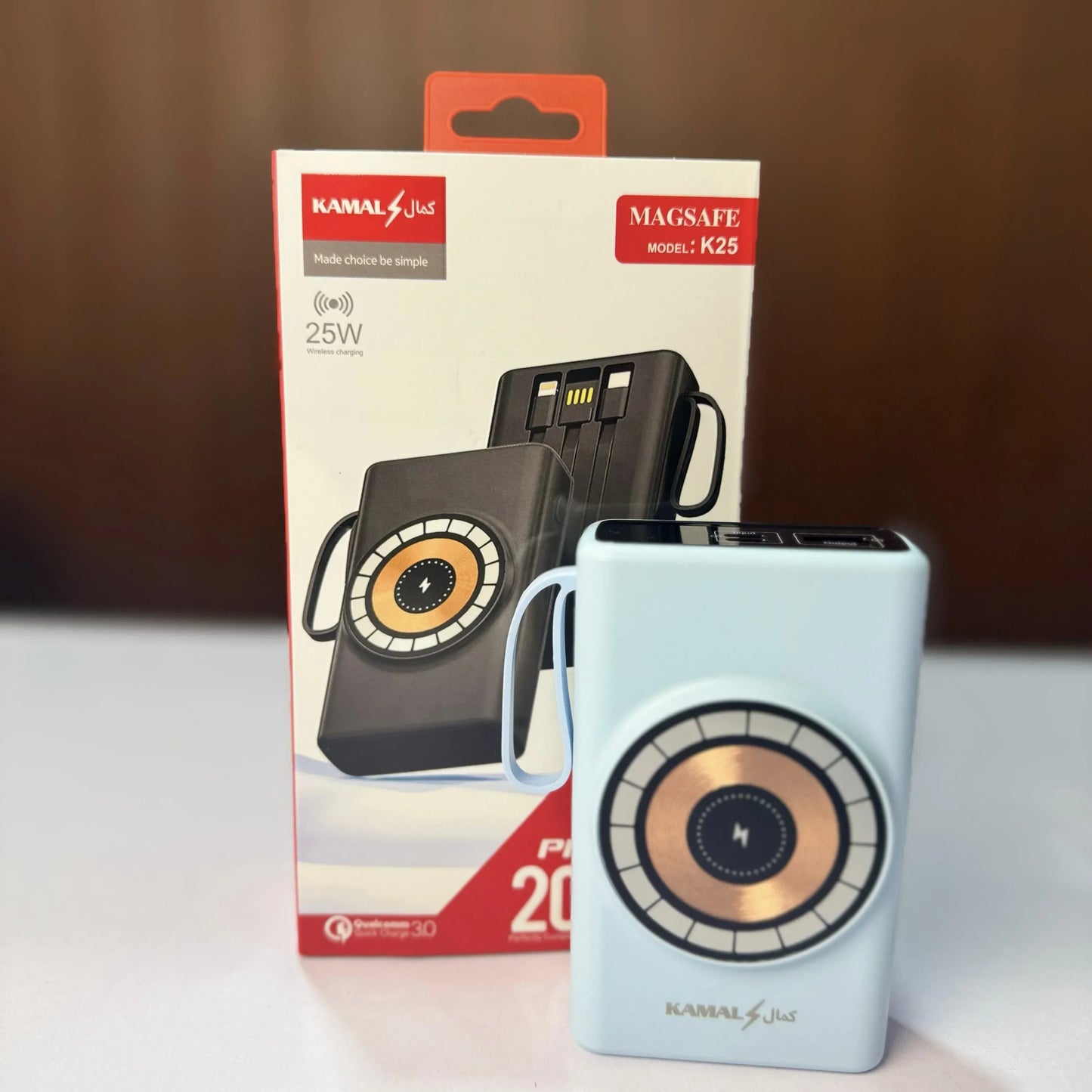 Kamal K25 20000mAh Power Bank | 65W QC3.0 Wired + 25W MagSafe Wireless Charging