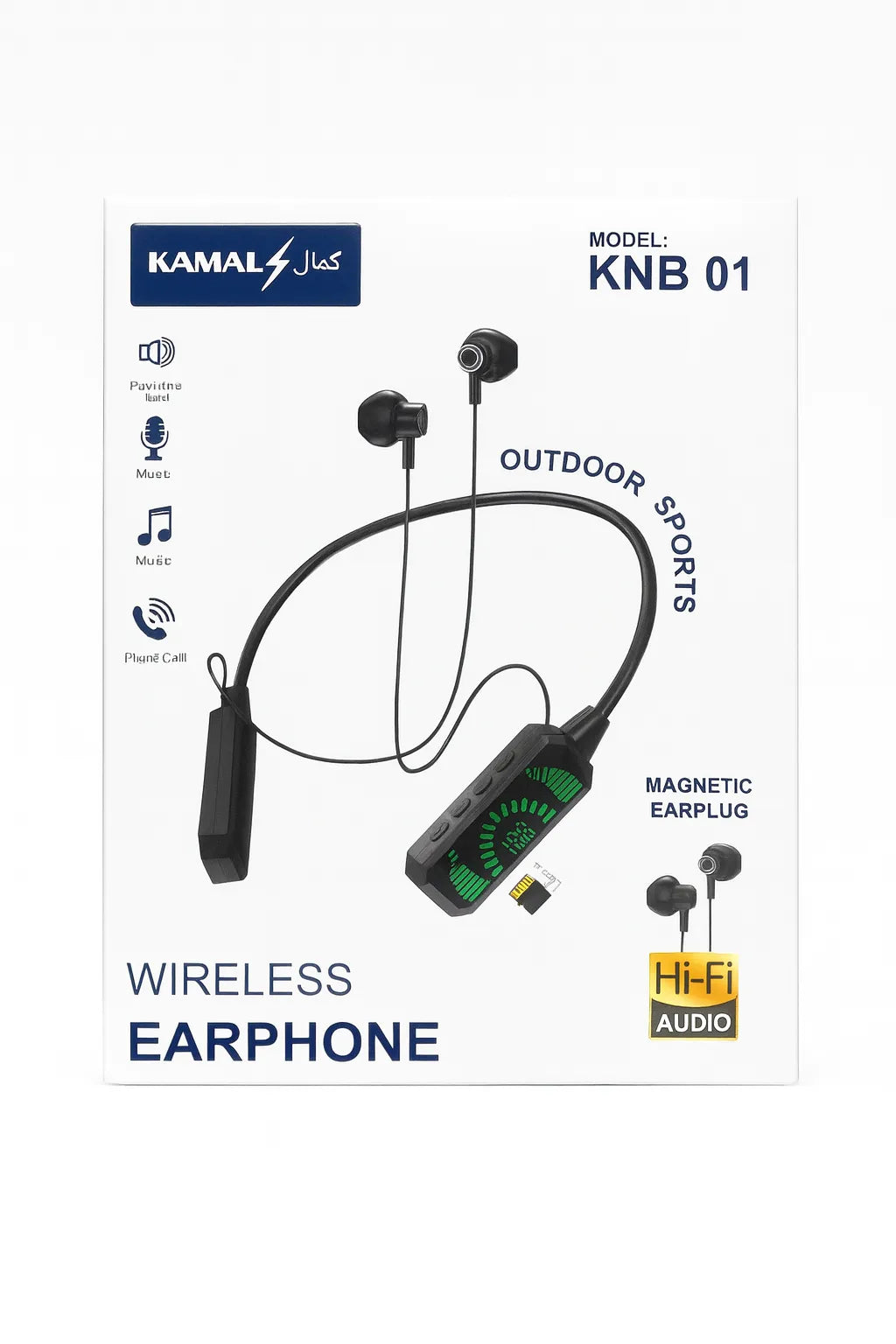 KAMAL KNB-01 Neckband – 4-Mode Voice Changer, Monitoring Mode, TF Card, Up to 30H Battery