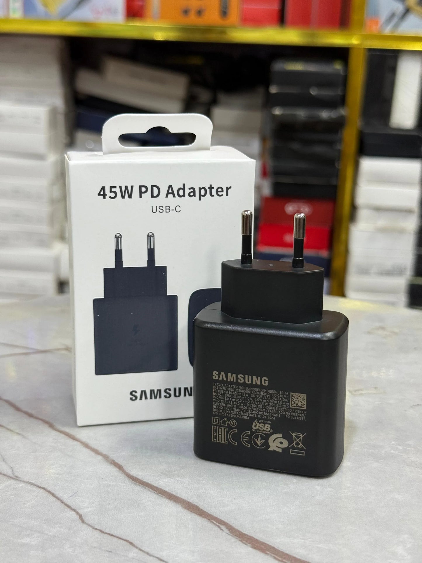 Samsung 45W USB-C PD Fast Charger Travel Adapter (EP-TA845) – Black