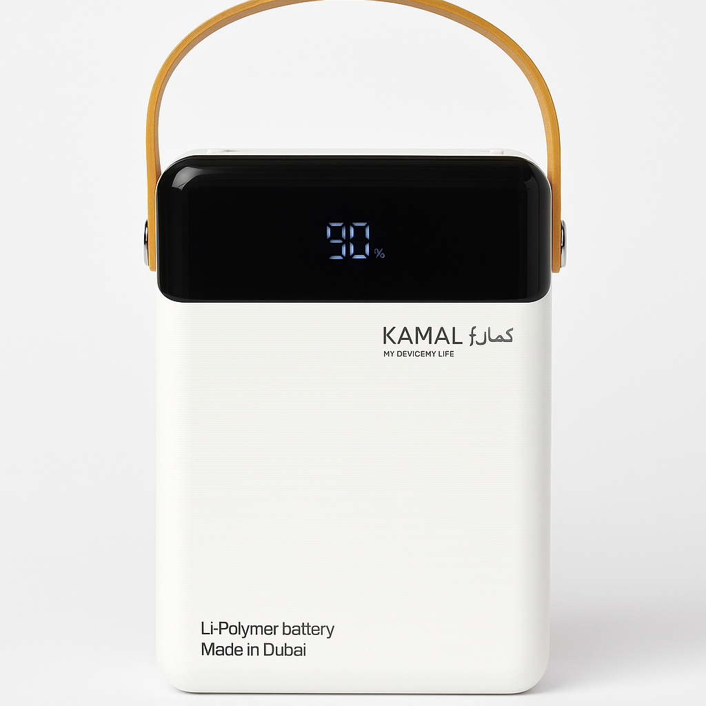KAMAL KPB0161 160000mAh Power Bank (Made in Dubai) – 88W Fast Charging, LED Display & Lamp, 6 Outputs / 4 Inputs