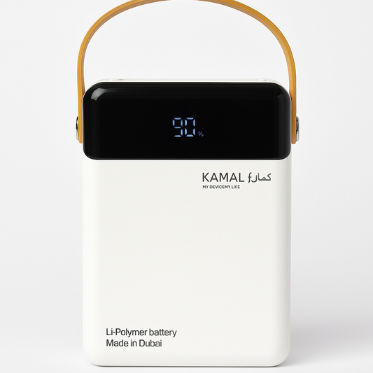 KAMAL KPB0161 160000mAh Power Bank (Made in Dubai) – 22.5W Fast Charging, LED Display & Lamp, 6 Outputs / 4 Inputs