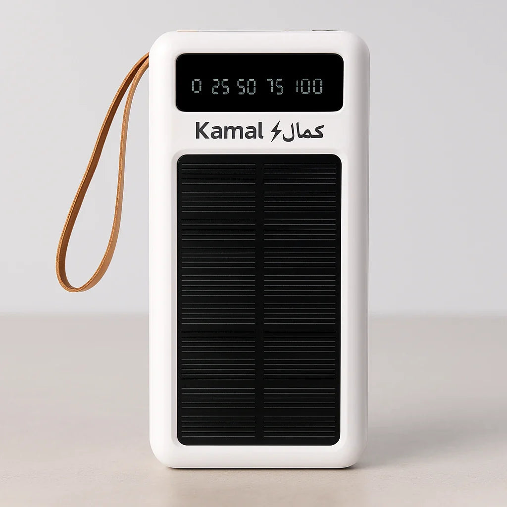Kamal S303 Solar 50000mAh Power Bank – High-Capacity Portable Charger with Built-in Cables