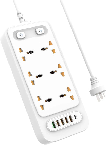 3000W Power Socket with 3 Outlets & 5 USB Ports – Fast Charging & Surge Protection