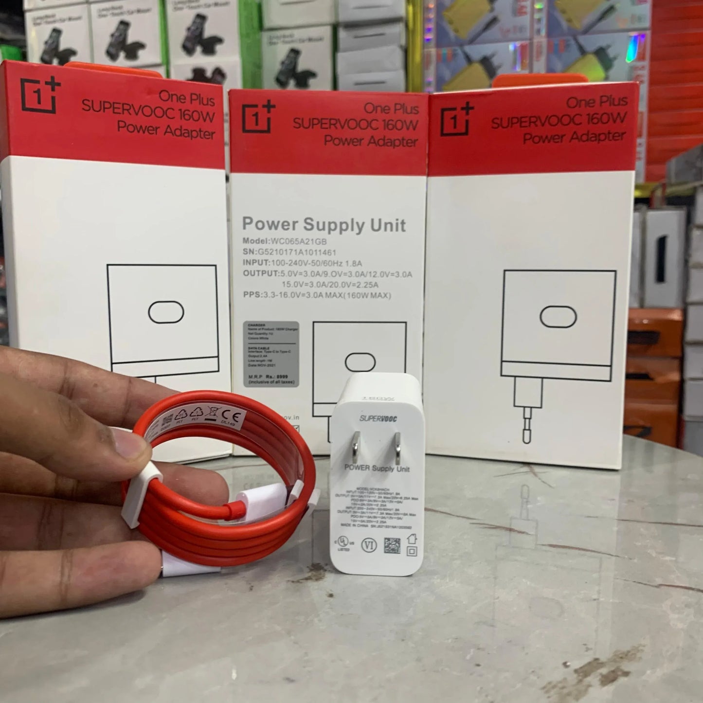 OnePlus SUPERVOOC 160W Power Adapter + USB-C Cable (Fast Charger)