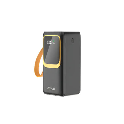 S-0011 50 000 mAh Fast-Charge Power Bank – 22.5 W PD/QC with Built-In Dual Cables