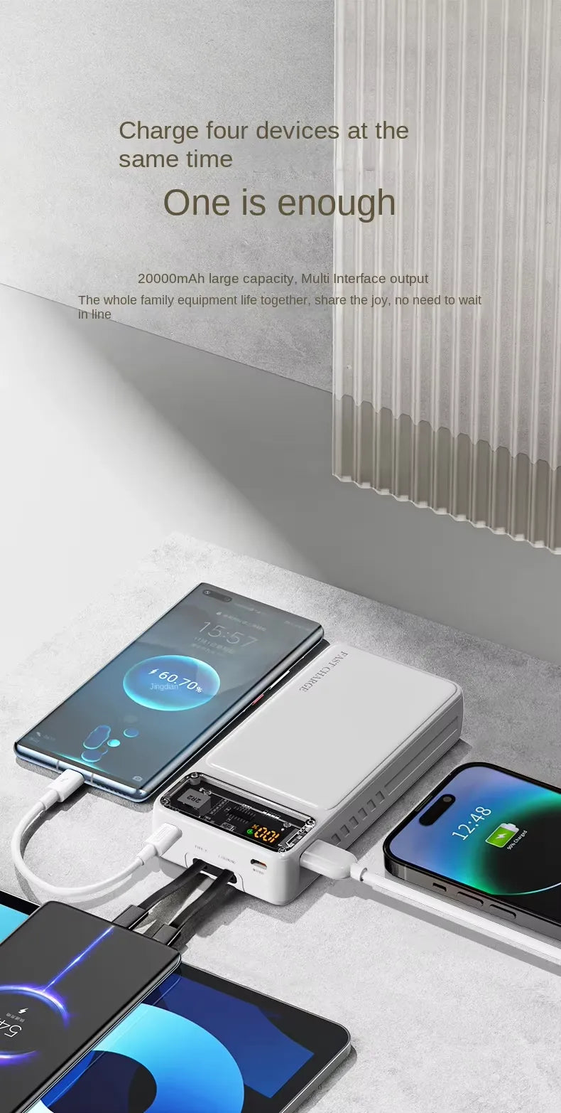 Spharetech 66W-Design Transparent Power Bank (20,000mAh) - True 22.5W Super Fast Charge