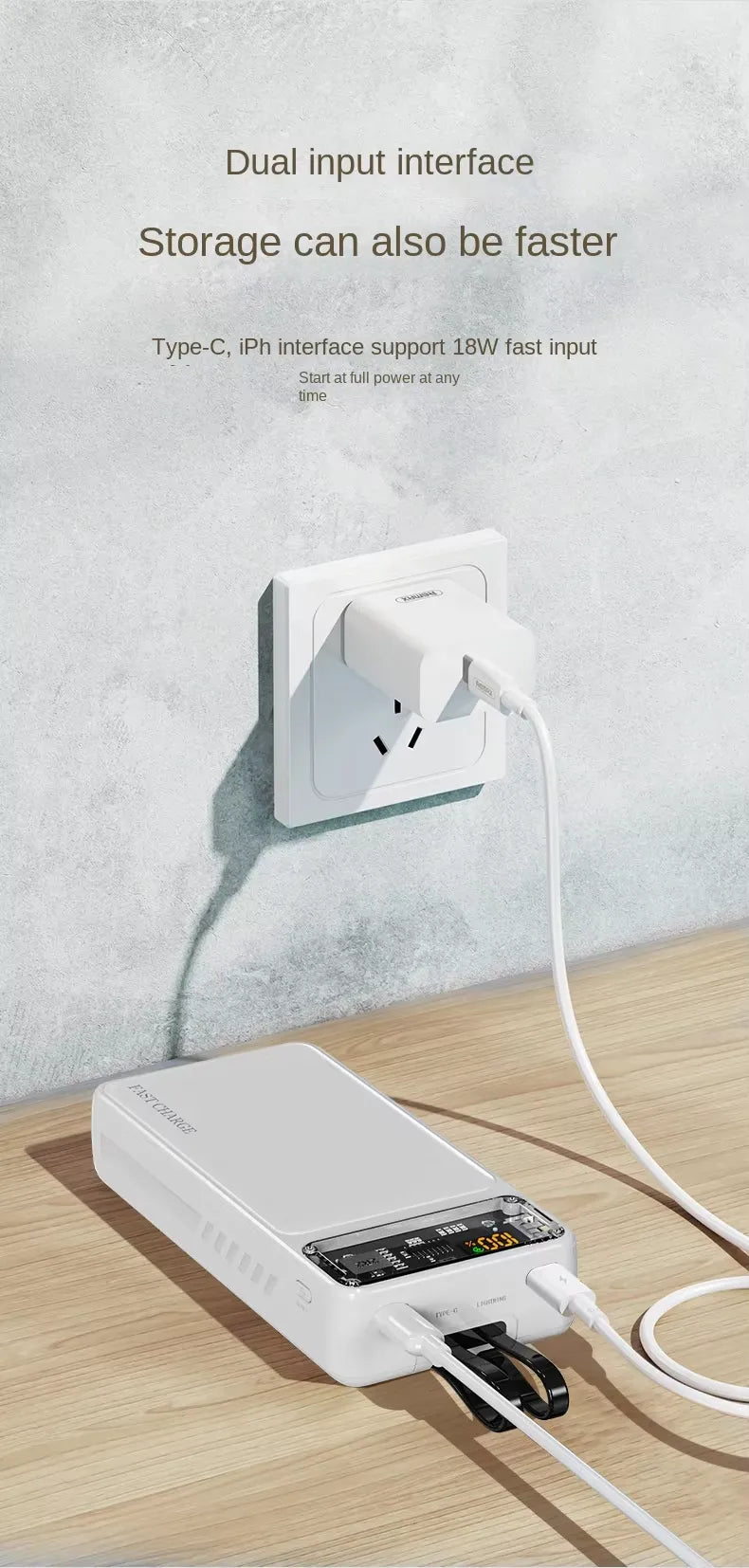 Spharetech 66W-Design Transparent Power Bank (20,000mAh) - True 22.5W Super Fast Charge