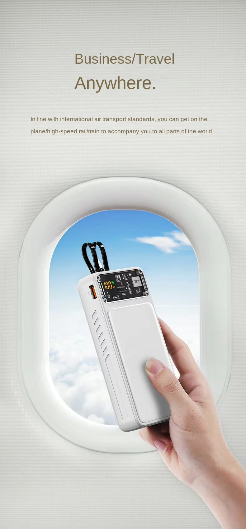 Spharetech 66W-Design Transparent Power Bank (20,000mAh) - True 22.5W Super Fast Charge