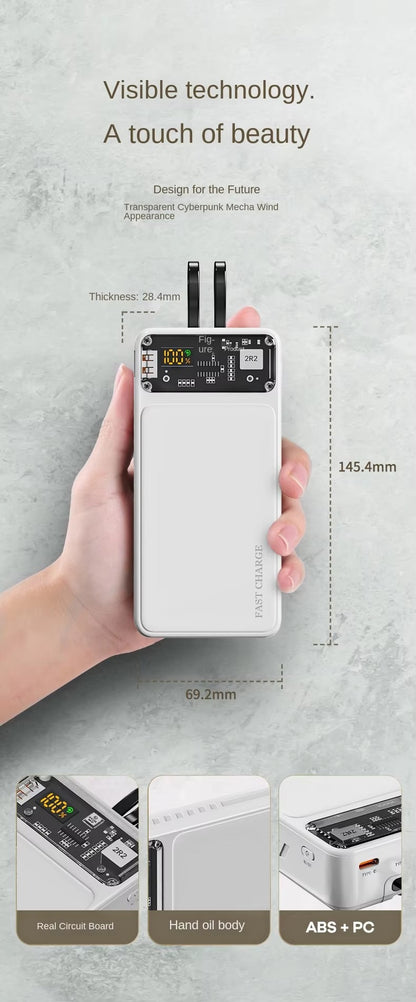 Spharetech 66W-Design Transparent Power Bank (20,000mAh) - True 22.5W Super Fast Charge