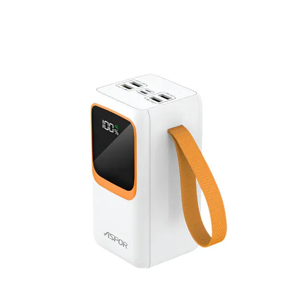 S-0011 50 000 mAh Fast-Charge Power Bank – 22.5 W PD/QC with Built-In Dual Cables