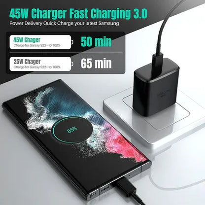 Original Samsung  45W Super Fast Charger + USB-C Cable (EP-TA845)