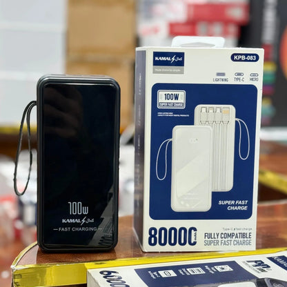 KAMAL KPB-083: The Ultimate 80000mAh Portable Power Bank with 100W Super Fast Charging
