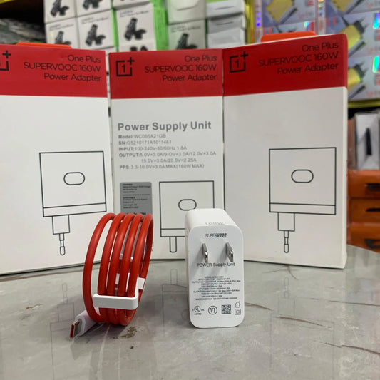 OnePlus SUPERVOOC 160W Power Adapter + USB-C Cable (Fast Charger)