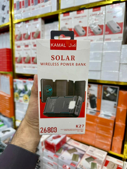 KAMAL Solar Wireless Power Bank – 26800mAh